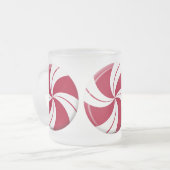 Peppermint Swirl Stripe Candy Mattglastasse (Vorderseite Links)