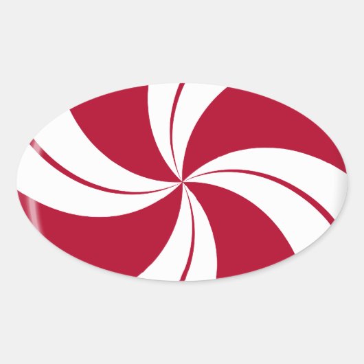 Peppermint Swirl Stripe Candy Ovaler Aufkleber (Vorderseite)