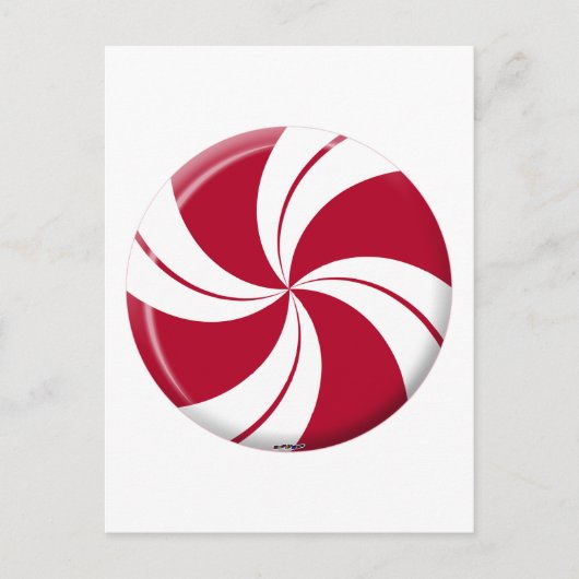 Peppermint Swirl Stripe Candy Postkarte (Vorderseite)