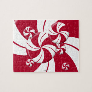 Peppermint Swirl Stripe Candy Puzzle
