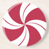 Peppermint Swirl Stripe Candy Sandstein Untersetzer (Vorne)
