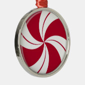 Peppermint Swirl Stripe Candy Silbernes Ornament (Rechts)