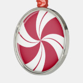 Peppermint Swirl Stripe Candy Silbernes Ornament (Links)