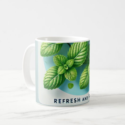 Peppermint Tee Design AI Art Kaffeetasse (Vorderseite Links)