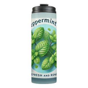 Peppermint Tee Design AI Art Thermosbecher