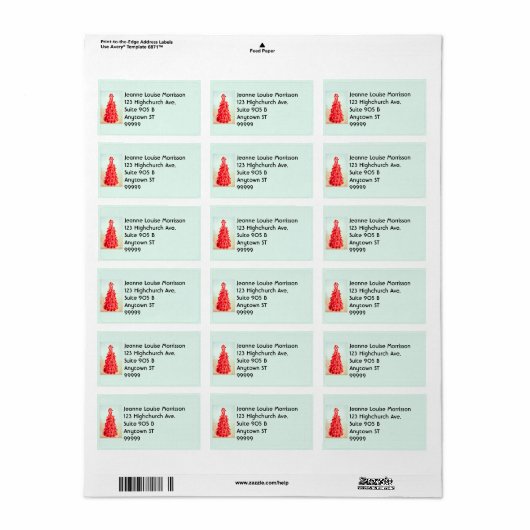 Peppermint Tree Address Label Adressaufkleber (Vorne)