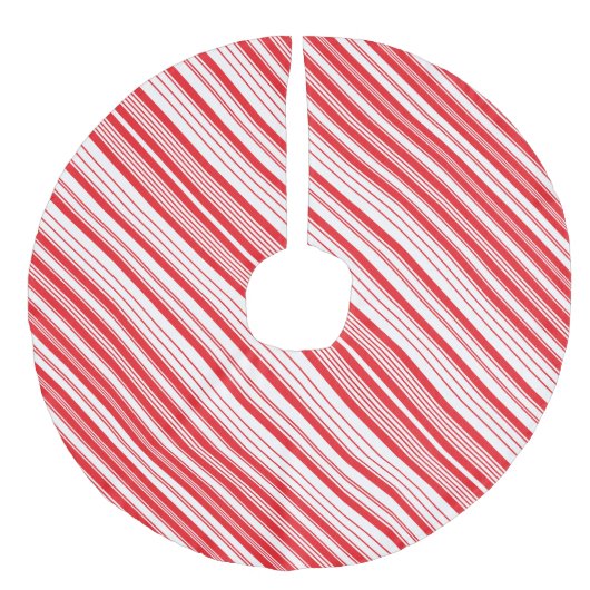 Peppermint Tree Skirt Leinenimitat Weihnachtsbaumdecke (Vorderseite)
