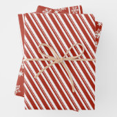 Peppermint- und Schneerot und Weiß-Geschenkwrap Geschenkpapier Set (Beispiel)