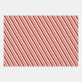 Peppermint- und Schneerot und Weiß-Geschenkwrap Geschenkpapier Set (Vorderseite)