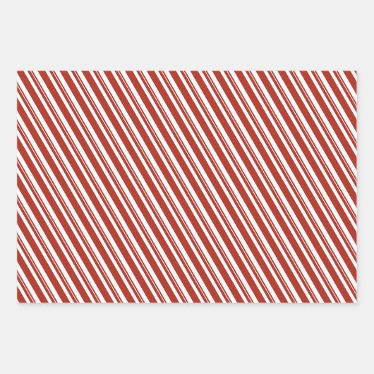 Peppermint- und Schneerot und Weiß-Geschenkwrap Geschenkpapier Set (Vorderseite)