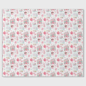 Peppermint Watercolor Weihnachtswrapping Paper Geschenkpapier (Flach)