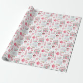 Peppermint Watercolor Weihnachtswrapping Paper Geschenkpapier (Ungerollt)
