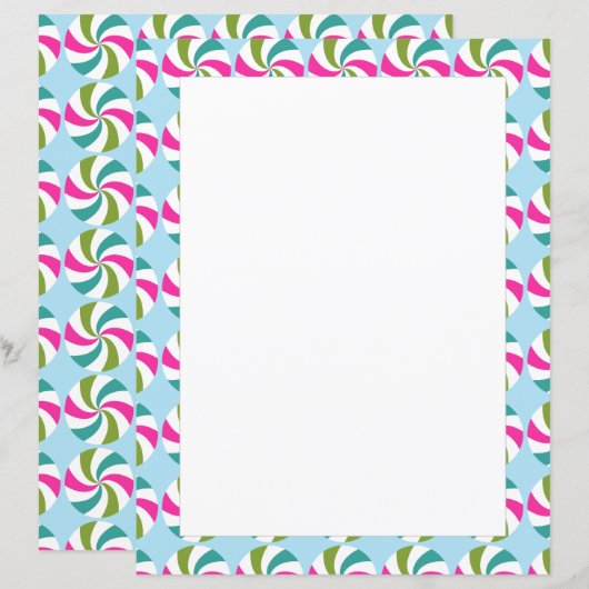 Peppermint Weihnachts Multicolors Papier (Vorne/Hinten)