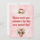 Peppermint Weihnachtsgebäck Party Rosa Schneeflock Einladung (Rückseite)