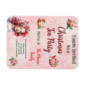 Peppermint Weihnachtsgebäck Party Rosa Schneeflock Magnet (Horizontal)