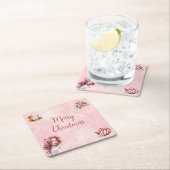 Peppermint Weihnachtsgebäck Party Rosa Schneeflock Rechteckiger Pappuntersetzer (Vor Ort)