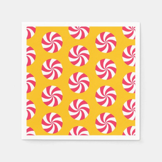 Peppermint Weihnachtsgelbe Orange Serviette (Vorderseite)