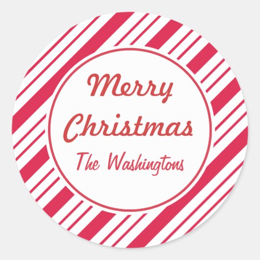 Peppermint Weihnachtskleber Runder Aufkleber (Vorderseite)
