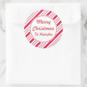 Peppermint Weihnachtskleber Runder Aufkleber (Tasche)