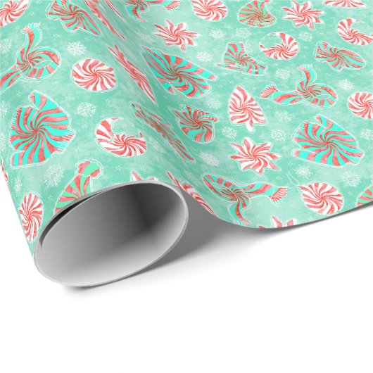 Peppermint Winter Geschenkpapier (Rolleneckpunkt)