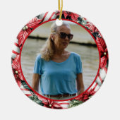 Peppermint Wreath ANY Photo Keramik Ornament (Vorne)