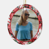 Peppermint Wreath ANY Photo Keramik Ornament (Links)