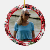 Peppermint Wreath ANY Photo Keramik Ornament (Hinten)