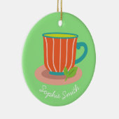 Peppermintee für Teeliebhaber Keramik Ornament (Rechts)