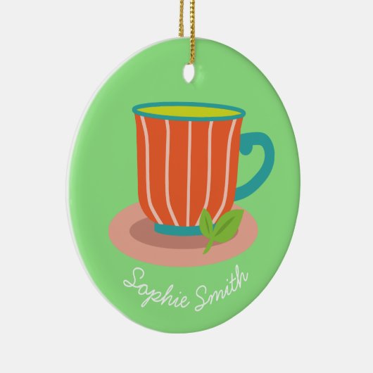 Peppermintee für Teeliebhaber Keramik Ornament (Rechts)