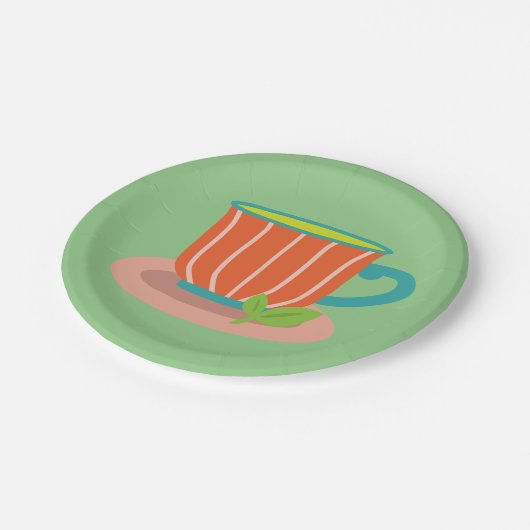 Peppermintee für Teeliebhaber Pappteller (Schrägansicht)