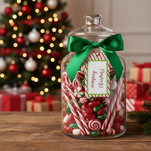 Peppermintestreifen personalisiert geschenkanhänger