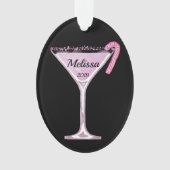 Peppermintini Cocktail Personalisiert Ornament (Vorderseite)
