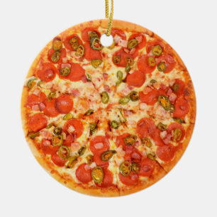 Pepperoni Käse Pizza Funny Gag Weihnachtsfest Keramik Ornament