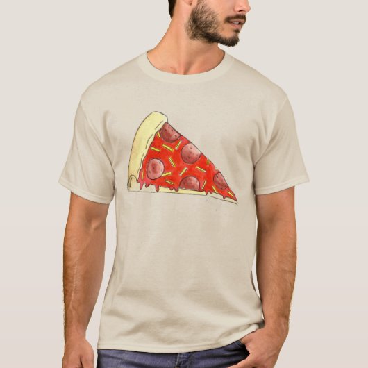 Pepperoni Käse Pizza NYC Slice Tee Shirt (Vorderseite)