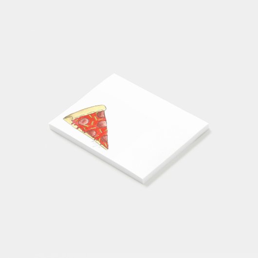 Pepperoni Käse Pizza Slice Feinschmecker Post Post-it Klebezettel (angewinkelt)