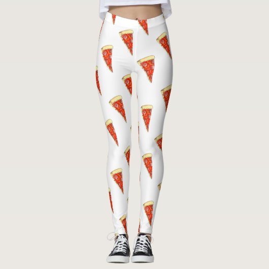 Pepperoni Käse Pizza Slice Italienische Küche Sche Leggings (Vorderseite)