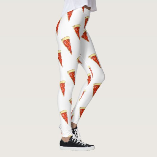 Pepperoni Käse Pizza Slice Italienische Küche Sche Leggings (Rechts)