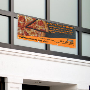 Pepperoni-Käse-Werbung für Pizza-Shop anpassen Banner