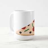 Pepperoni Oliven- und Grüner-Pfeffer-Pizza-Scheibe Kaffeetasse (Vorderseite Links)