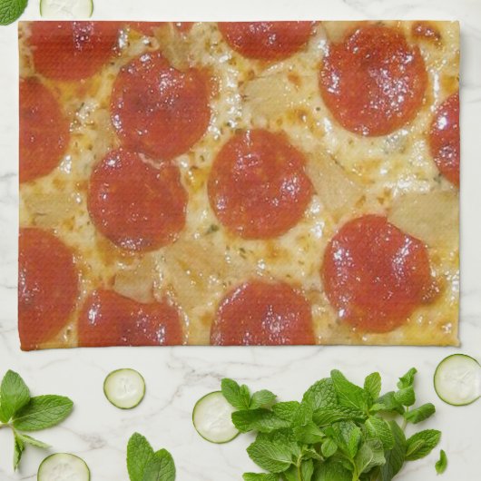 Pepperoni-Perfektion Geschirrtuch (Gefaltet)