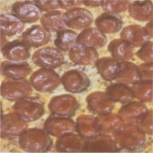 Pepperoni Pizza Aufkleber (Vorderseite)