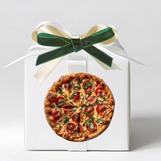 Pepperoni Pizza Basil Aufkleber