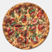 Pepperoni Pizza Basil Sticker (Vorderseite)