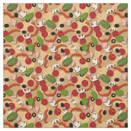 Pepperoni Pizza Cartoon Pattern Stoff