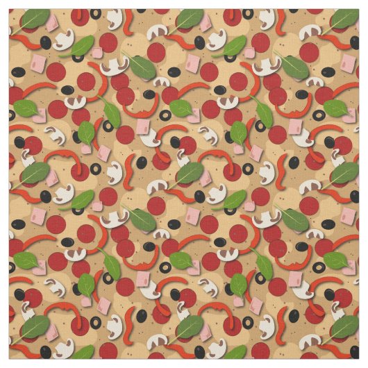 Pepperoni Pizza Cartoon Pattern Stoff (Muster)