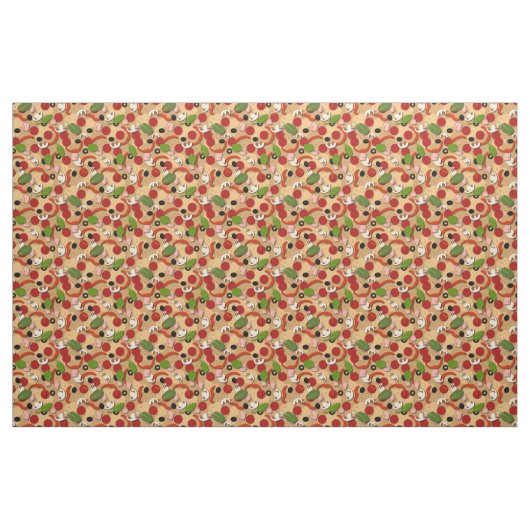 Pepperoni Pizza Cartoon Pattern Stoff (Fat Quarter (45,7 x 55,9 cm))