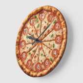 Pepperoni Pizza Clock - Es ist immer Pizza Time! Große Wanduhr (Winkel)