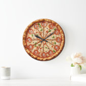 Pepperoni Pizza Clock - Es ist immer Pizza Time! Große Wanduhr (Zuhause)