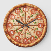 Pepperoni Pizza Clock - Fresh Baked Pizza Clock Große Wanduhr (Vorderseite)