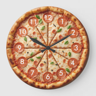Pepperoni Pizza Clock - Fresh Baked Pizza Clock Große Wanduhr